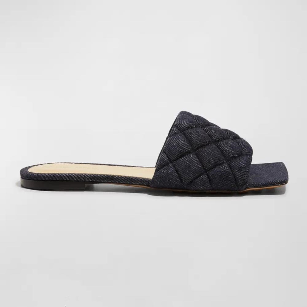 SOLD Bottega Veneta Denim Padded Flat Sandals